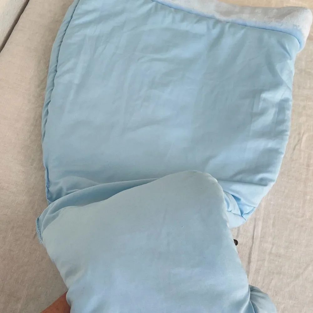 Mermaid Tail Blanket Plushy Light Blue Sequins Size Large 22